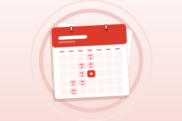Un calendario con i giorni degli appuntamenti segnati