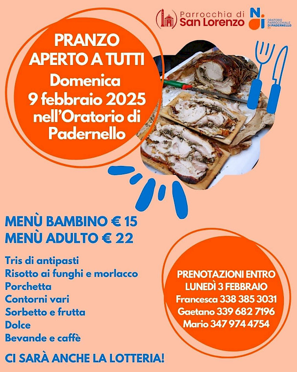 Pranzo Comunitario - Domenica 9 febbraio 2025